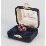 9ct gold ladies dress ring set with various semi precious stones: size N, 4.5 grams.