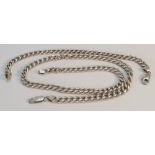 Silver necklace & bracelet: Gross weight 82.8g, measuring 22cm & 49.