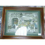 Anton Pieck (Dutch 1895 - 1987), Continental Market Scene: relief picture, framed,