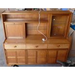 Mid Century Nathan Style Glazed Bureau Book Case: