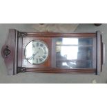 Oak Cased 1930's Wall Clock: height 77cm