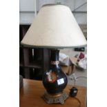 Decorative Pottery & Brass Effect Table Lamp: height with shade 52cm