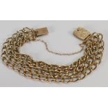 9ct gold triple link bracelet: 25.8 grams.