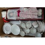 A mixed collection of items to include: earthen ware part tea set,