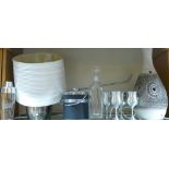 A mixed collection of items to include: Large West German type Lamp, Stainless streel goblets,