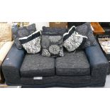 Large Fabric & leather 2 seater settee:
