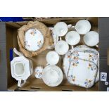 A collection of Taylor & Kent Gardena patterned Art Deco Tea Set: additional items noted