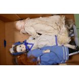 A mixed collection of items to include: Porcelain display dolls.