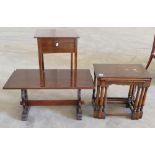 Oak Nest of Tables: similar Coffee table & Sewing Box(3)