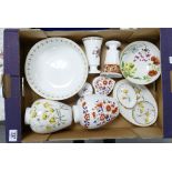 A mixed collection of items to include: Spode Baroda Patterned Vases,