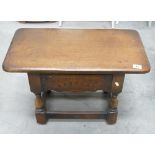 Small Oak Side Table: with Drawer: