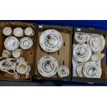 A large collection of Wedgwood Chinese Teal Patterned Dinner ware to include: Tea and Coffee pots,