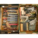 A mixed collection of toy trains items to include Triang: Trans continental engine and cars,