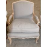 Bleached Oak French Arm Chair: