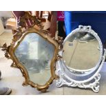 Painted dressing Table mirror: together with gold effect wall mirror(2)