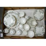Crown Staffs Tea ware: 10 tea cups, 12 saucers, 12 small plates, milk, sugar and 2 x cake plates.
