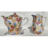 Royal Winton Grimwades Marquerite patterned items to include: Teapot,