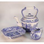 Spode Italian Design Large Novelty Teapot: together with similar water jug and deep dish(nip to