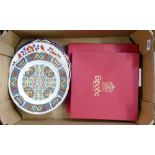A Collection of Spode Decorative Wall Plates: together with similar boxed item and Cake stand
