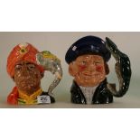 Royal Doulton large Character Jugs Lobsterman D6783 & Elephant Trainer D6841(2)