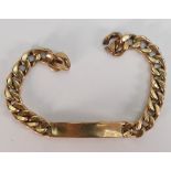 Yellow coloured metal damaged bracelet, tests as 9ct gold: Gross weight 15.