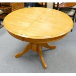 Modern extending Pine Pedestal Table: