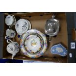 A mixed collection of items to include: Royal Albert Queens Messenger patterned part tea set,