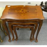 Inlaid Nest of Tables: 54 x 32 x 57cm height,