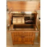 Oak Priory Style Drinks Cabinet: