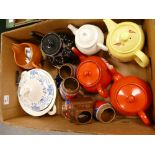 A mixed collection of items to include: Carltonware novelty tea pots, advertising items,