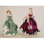 Royal Doulton Lady Figures Happy Birthday 2010 HN5377 and Best Wishes HN3971(2):