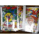 A large collection of Spiderman Comic Weekly Comics,