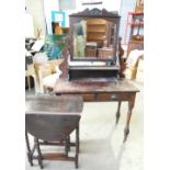 Dark Oak Dressing Table & Drop Leaf small table(2):