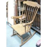 Modern Oak Rocking Chair: