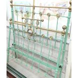Heavy Iron & Brass Victorian Double Bed: