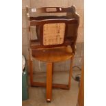 Mid Century Teak Small Table: together with later magazine Rack(2)