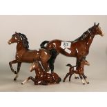 Beswick Brown Horses to include: Swisdh Tail 203 Arab 1261 and Foals(4)