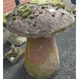 Sandstone Mushroom Saddle Stone: height on base 60cm