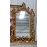 Decorative Gilt Effect Wall Mirror: height 78cm