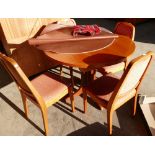 Mid Century Nathan Style Extending Table & Four Matching Chairs(5):