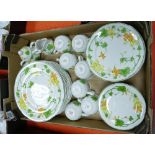 Vileroy & Boch Geranium patterned tea and dinner ware to include: cups, saucers, dinner [plates,