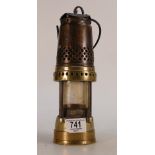 Un Usual Miners Lamp with perforated sections: marked 272 to mid brass section