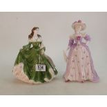 Coalport lady figures Biddy and Miss Fitzherbert: both limited editions.