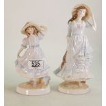 Royal Worcester lady figures Grandmas Bonnet and Summer: both limited edition for Compton and