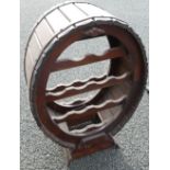 Wooden Barrel Style Wine Rack: height 67cm