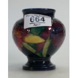 Moorcroft Orchid on Deep Blue Ground Vase: height 9cm