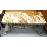 Onyx & Brass Coffee Table: largest top size 100cm x 50cm x 45cm height