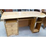 Pine desk: 74cm x 147cm x 61cm approx