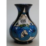 Moorcroft Rennie Rose Blue Vase: Designed by Rachel Bishop.