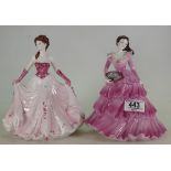 Coalport Lady figures Gabrielle & Happy Birthday: both boxed (2)